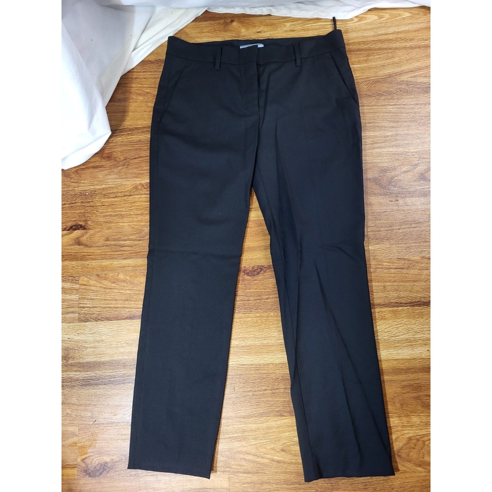 Prada Black Wool Straight Leg Tailored Trouser Pants Ankle Size IT 42 US 6